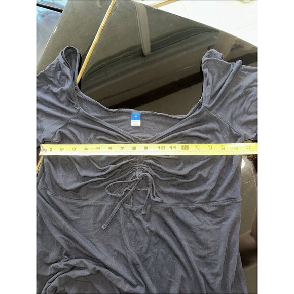 Old Navy Black Short Sleeve Sweetheart Bodice Long Summer Dress XL - Picture 7 of 9